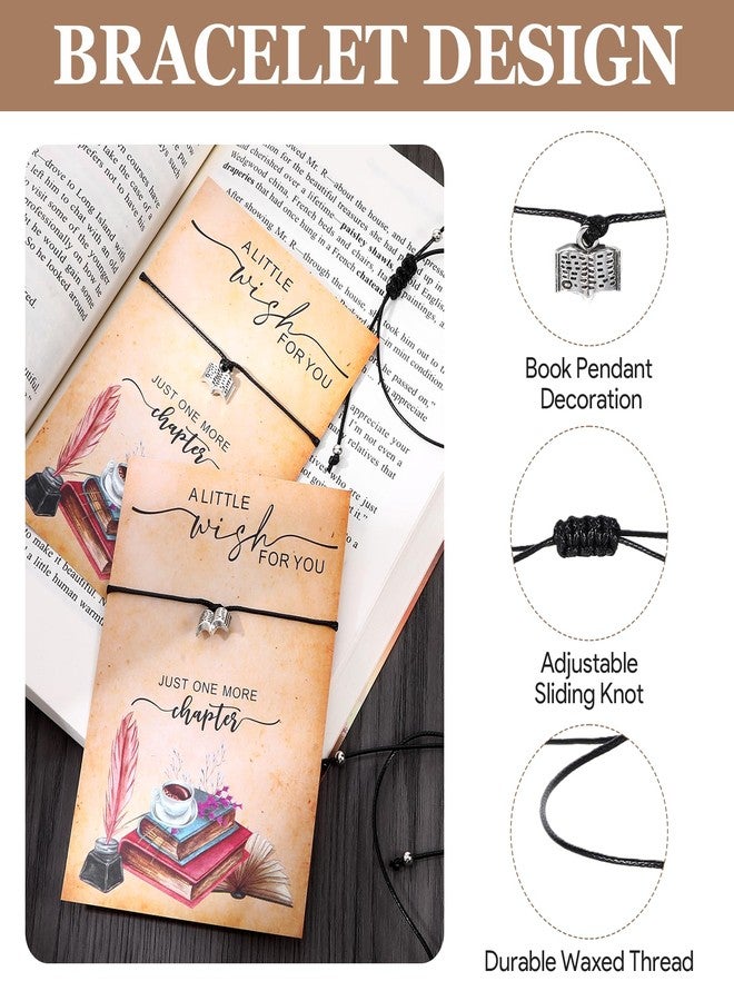 Motthjcw 25 Sets Christmas Book Club Gifts for Women, Book Lovers Gifts Reading Bookworm Bracelet with Wish Card, Friendship Bracelet Gifts for Reading Lovers Librarian Bookish Readers Teacher - Image 3